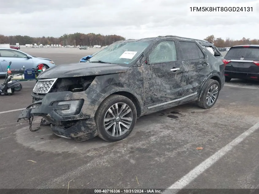 2016 Ford Explorer Platinum VIN: 1FM5K8HT8GGD24131 Lot: 40716336