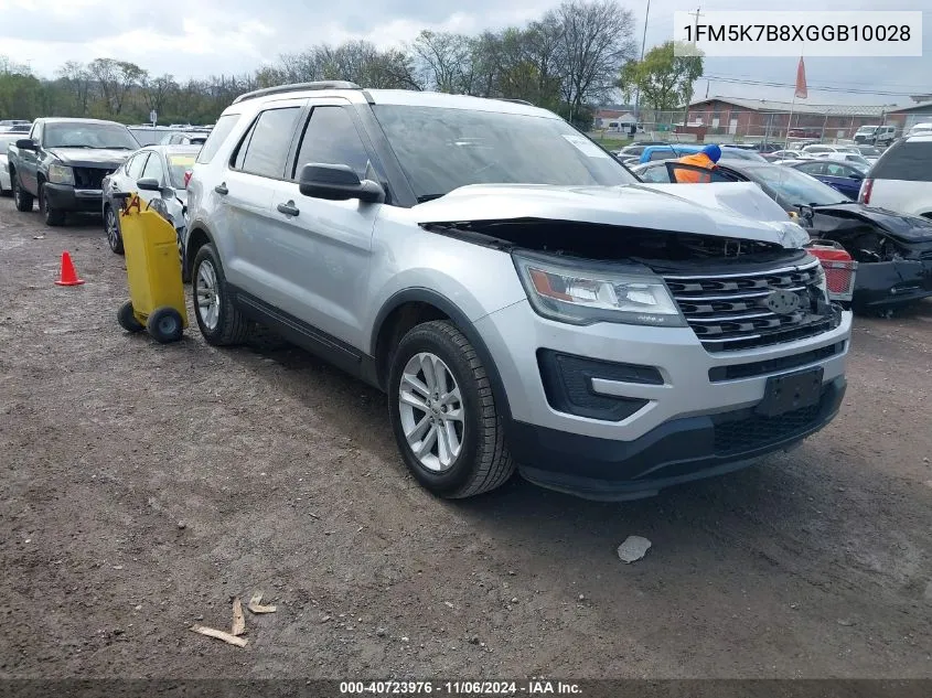 2016 Ford Explorer VIN: 1FM5K7B8XGGB10028 Lot: 40723976