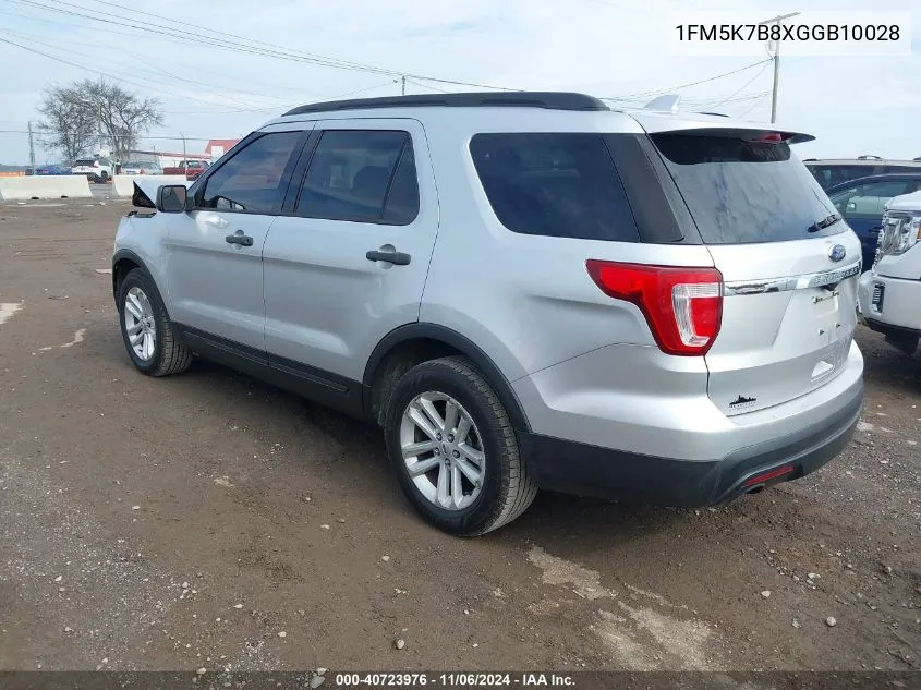 2016 Ford Explorer VIN: 1FM5K7B8XGGB10028 Lot: 40723976