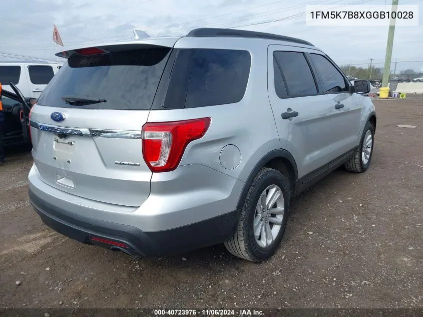 2016 Ford Explorer VIN: 1FM5K7B8XGGB10028 Lot: 40723976