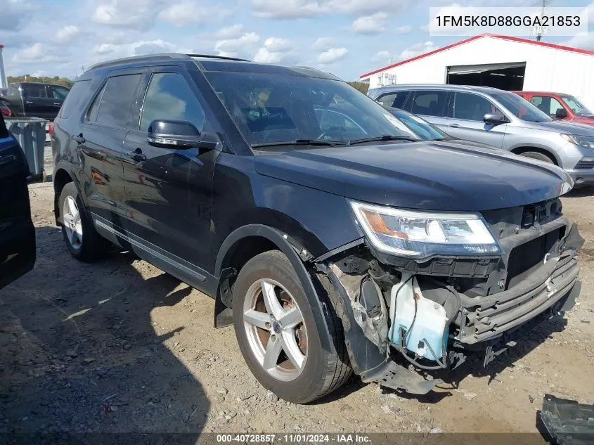 2016 Ford Explorer Xlt VIN: 1FM5K8D88GGA21853 Lot: 40728857