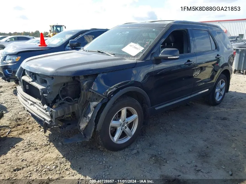 2016 Ford Explorer Xlt VIN: 1FM5K8D88GGA21853 Lot: 40728857