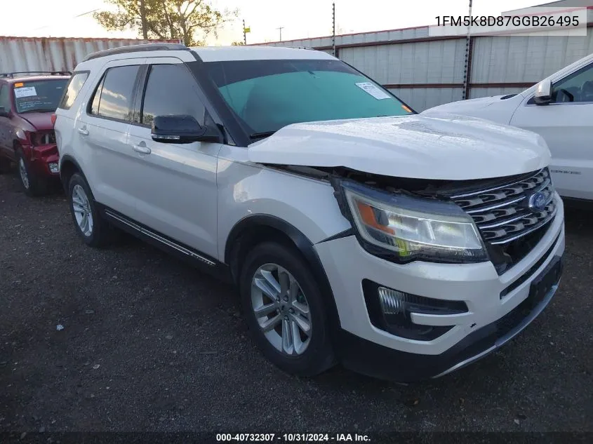 2016 Ford Explorer Xlt VIN: 1FM5K8D87GGB26495 Lot: 40732307