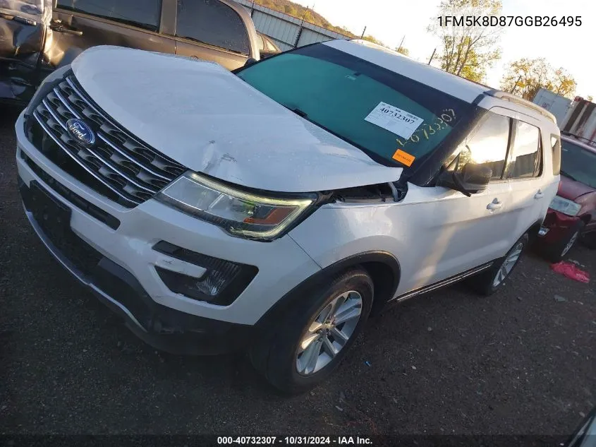 2016 Ford Explorer Xlt VIN: 1FM5K8D87GGB26495 Lot: 40732307