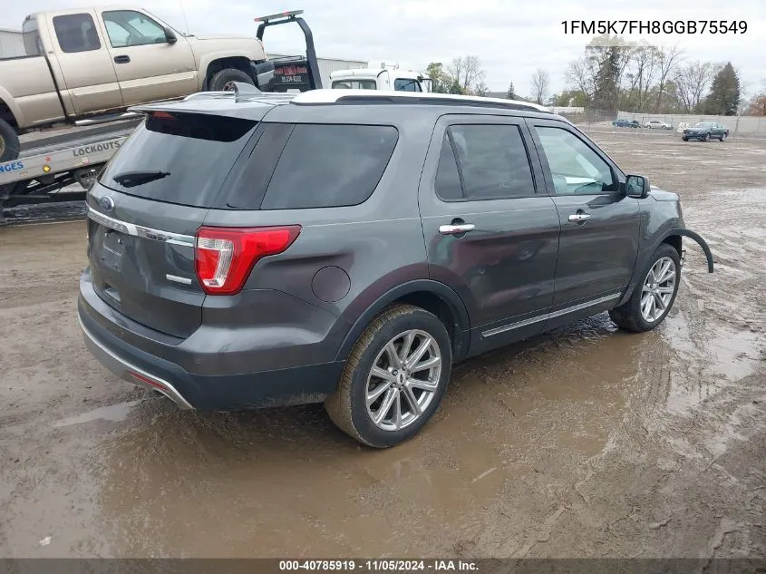 1FM5K7FH8GGB75549 2016 Ford Explorer Limited