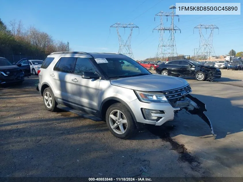 2016 Ford Explorer Xlt VIN: 1FM5K8D85GGC45890 Lot: 40853848