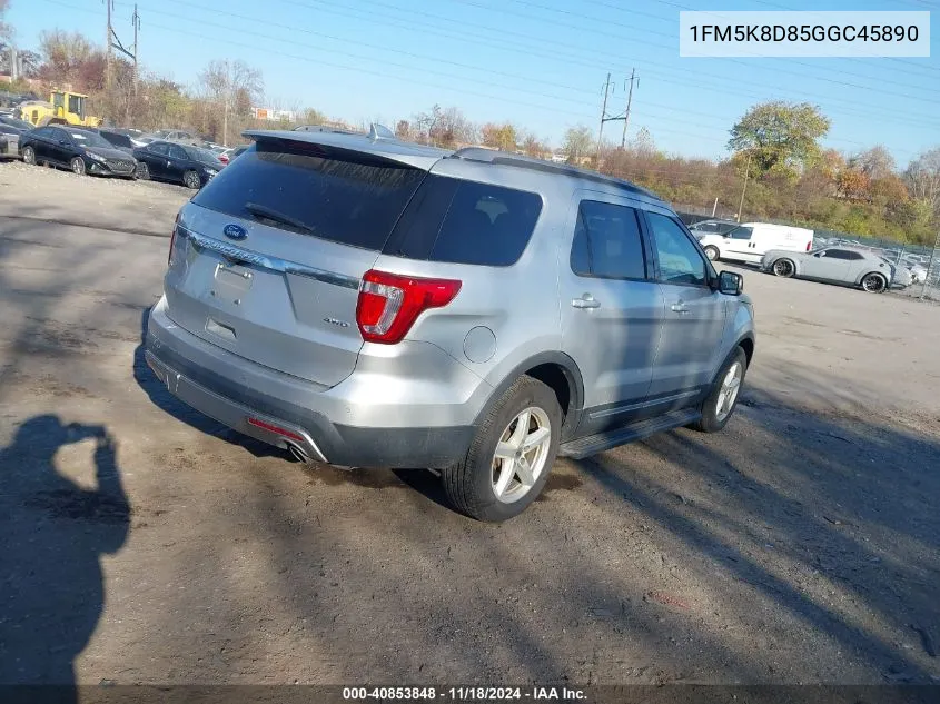 2016 Ford Explorer Xlt VIN: 1FM5K8D85GGC45890 Lot: 40853848