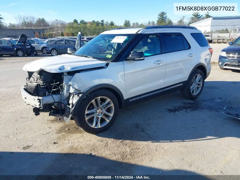 2016 Ford Explorer Xlt VIN: 1FM5K8D8XGGB77022 Lot: 40855608