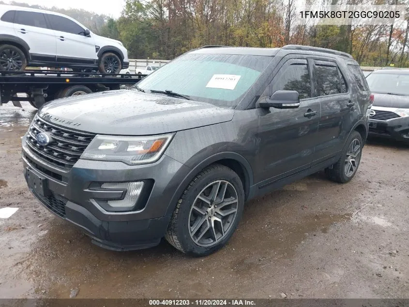 2016 Ford Explorer Sport VIN: 1FM5K8GT2GGC90205 Lot: 40912203