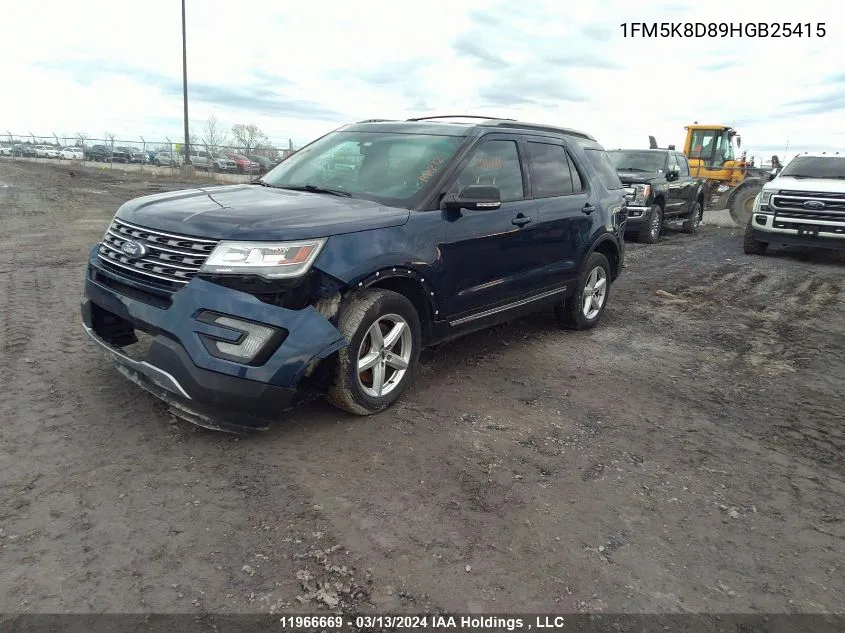 2017 Ford Explorer Xlt VIN: 1FM5K8D89HGB25415 Lot: 11966669