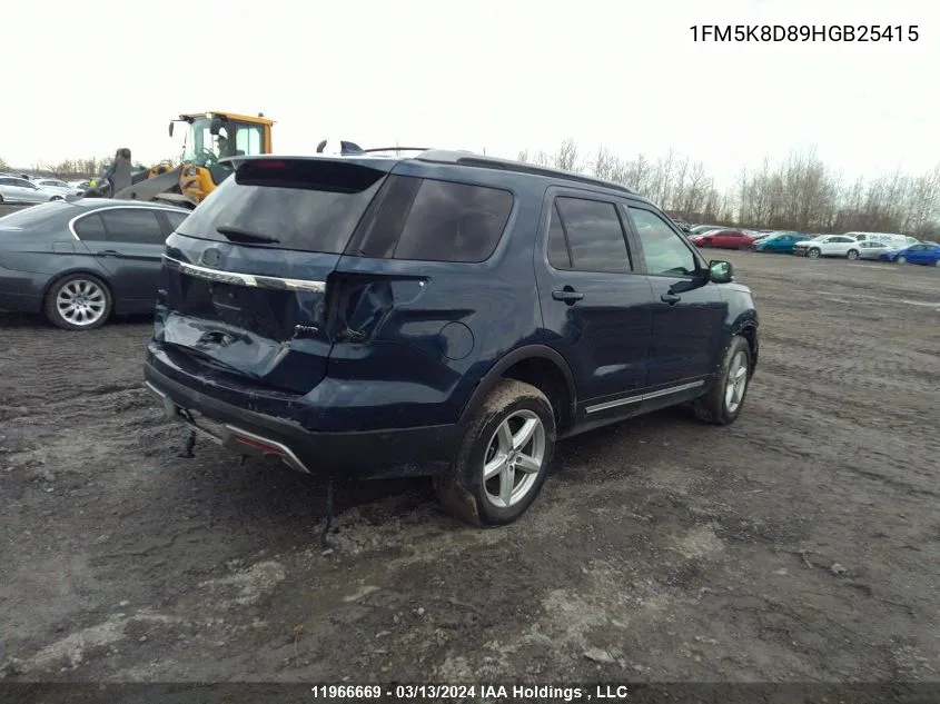 2017 Ford Explorer Xlt VIN: 1FM5K8D89HGB25415 Lot: 11966669