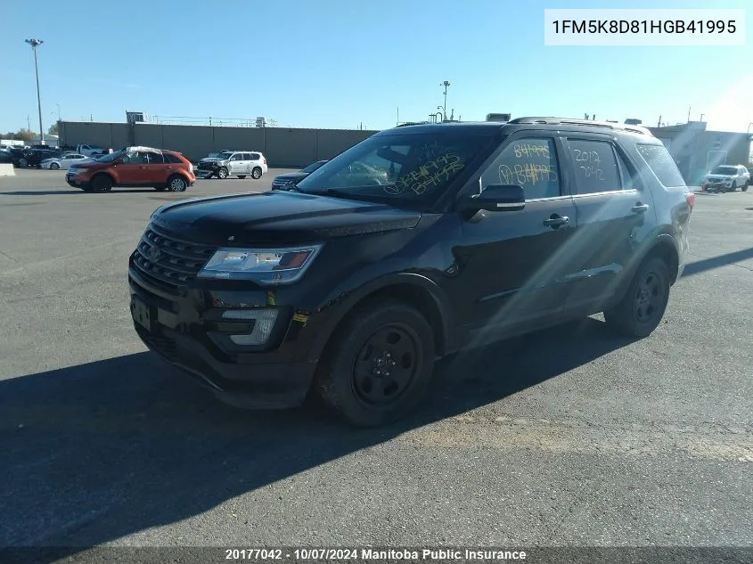 2017 Ford Explorer Xlt VIN: 1FM5K8D81HGB41995 Lot: 20177042