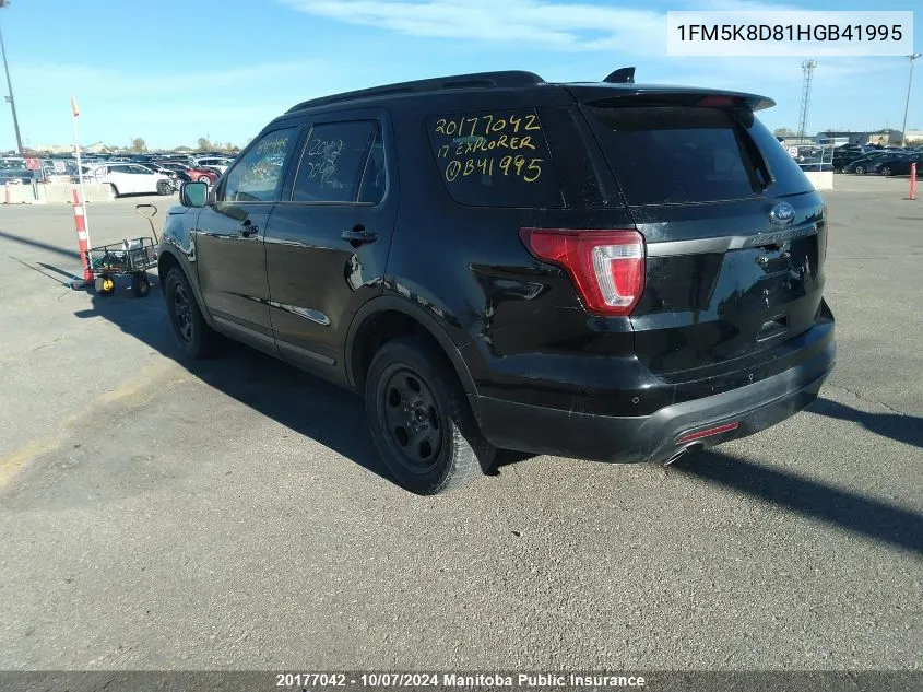 2017 Ford Explorer Xlt VIN: 1FM5K8D81HGB41995 Lot: 20177042