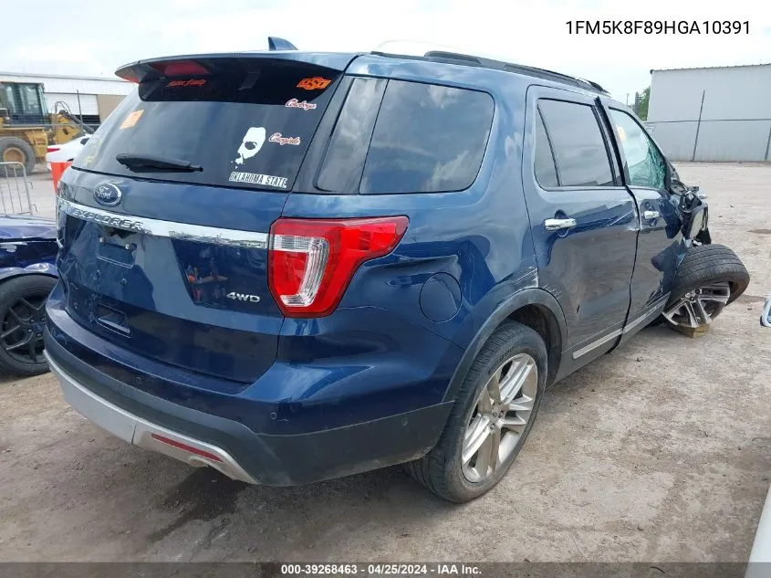 1FM5K8F89HGA10391 2017 Ford Explorer Limited