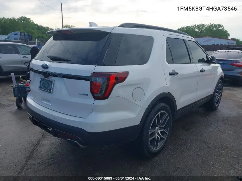 2017 Ford Explorer Sport VIN: 1FM5K8GT4HGA73546 Lot: 39315089