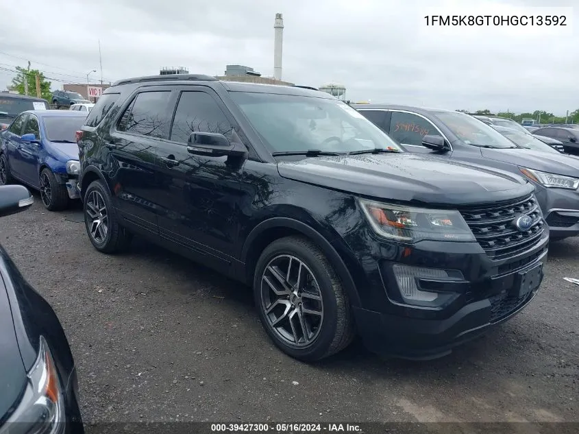 2017 Ford Explorer Sport VIN: 1FM5K8GT0HGC13592 Lot: 39427300