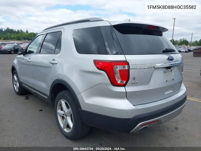 2017 Ford Explorer Xlt VIN: 1FM5K8D88HGC35582 Lot: 39443704