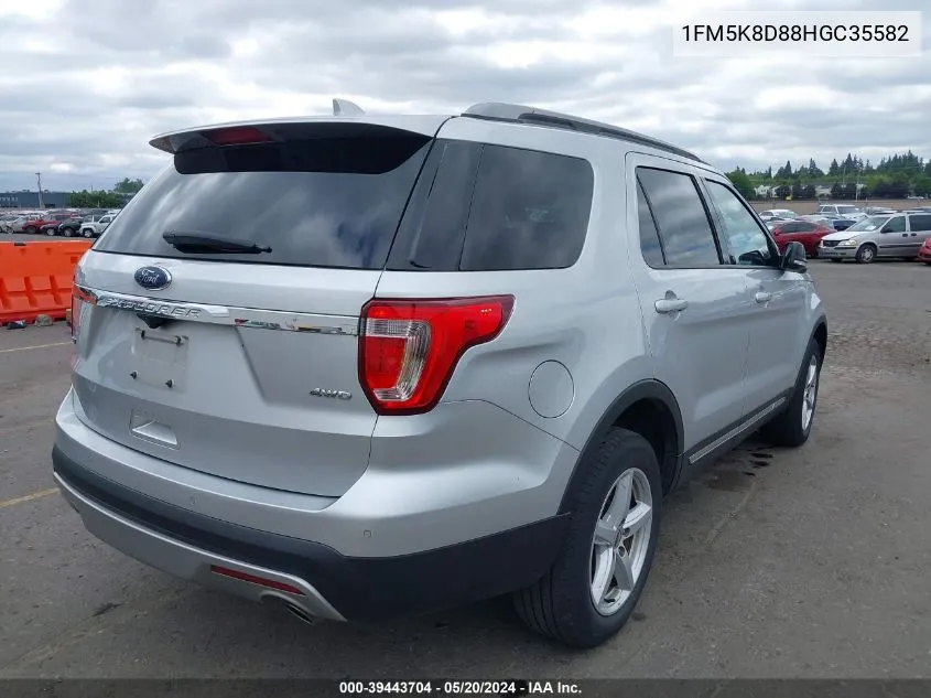 1FM5K8D88HGC35582 2017 Ford Explorer Xlt