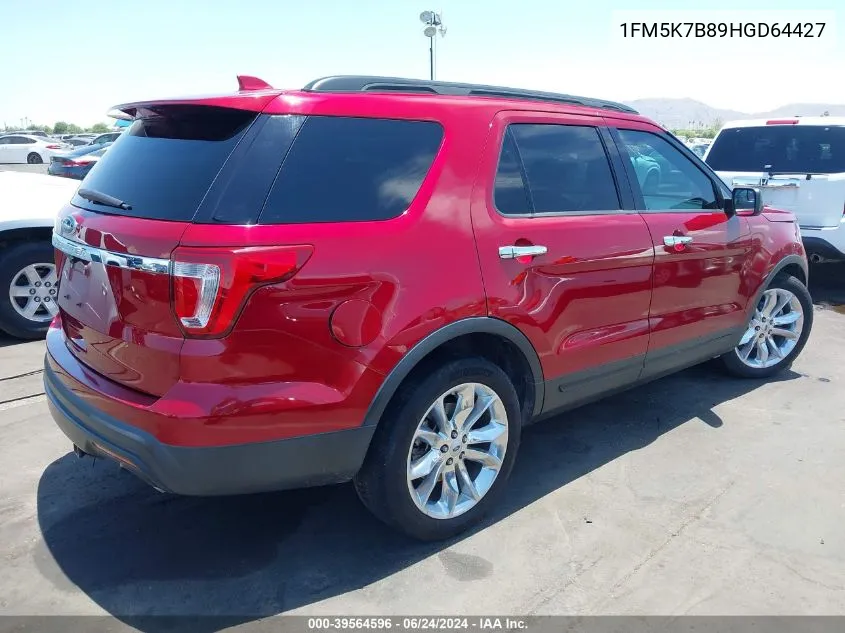 2017 Ford Explorer VIN: 1FM5K7B89HGD64427 Lot: 39564596