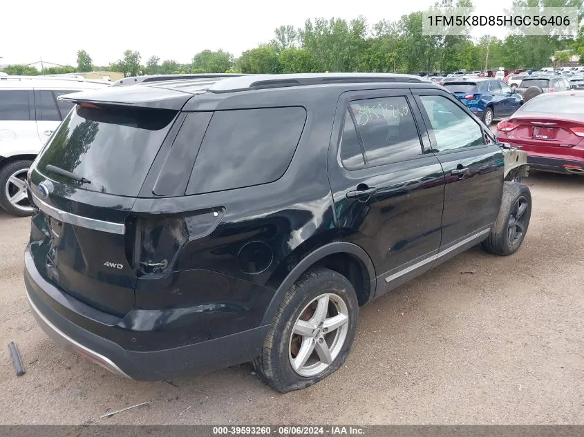 1FM5K8D85HGC56406 2017 Ford Explorer Xlt