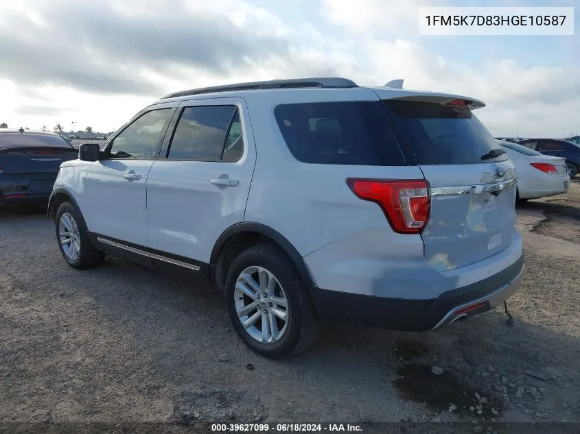 1FM5K7D83HGE10587 2017 Ford Explorer Xlt