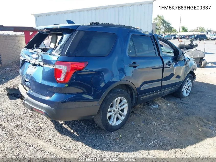 1FM5K7B83HGE00337 2017 Ford Explorer