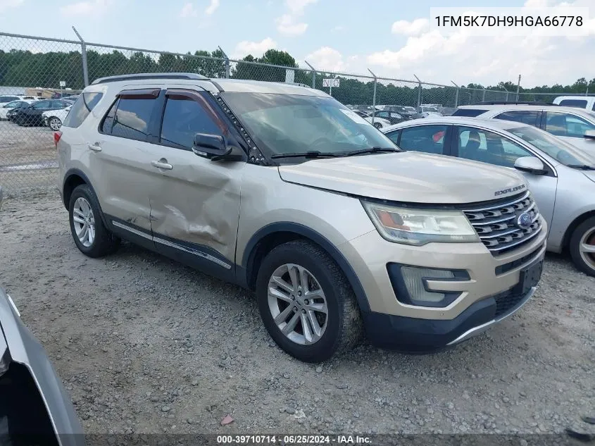 2017 Ford Explorer Xlt VIN: 1FM5K7DH9HGA66778 Lot: 39710714