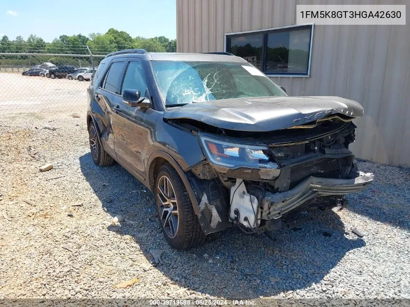 2017 Ford Explorer Sport VIN: 1FM5K8GT3HGA42630 Lot: 39719598