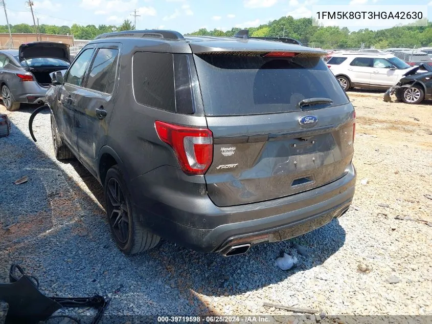 1FM5K8GT3HGA42630 2017 Ford Explorer Sport