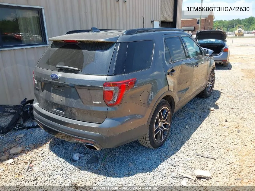 1FM5K8GT3HGA42630 2017 Ford Explorer Sport