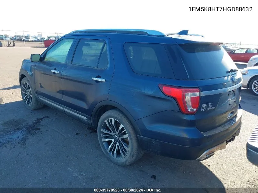 1FM5K8HT7HGD88632 2017 Ford Explorer Platinum