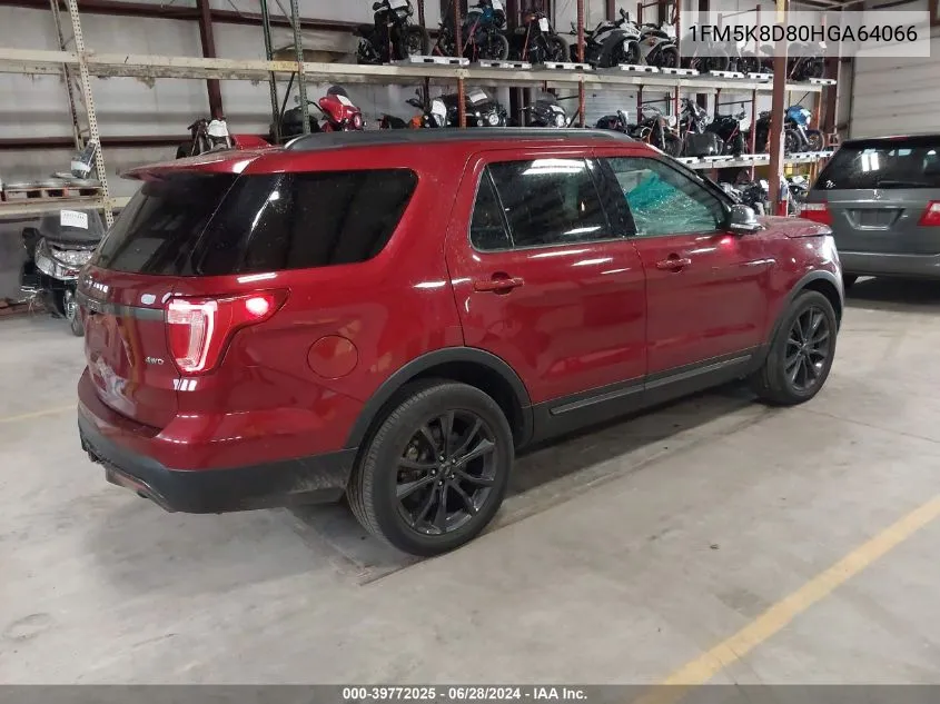 1FM5K8D80HGA64066 2017 Ford Explorer Xlt