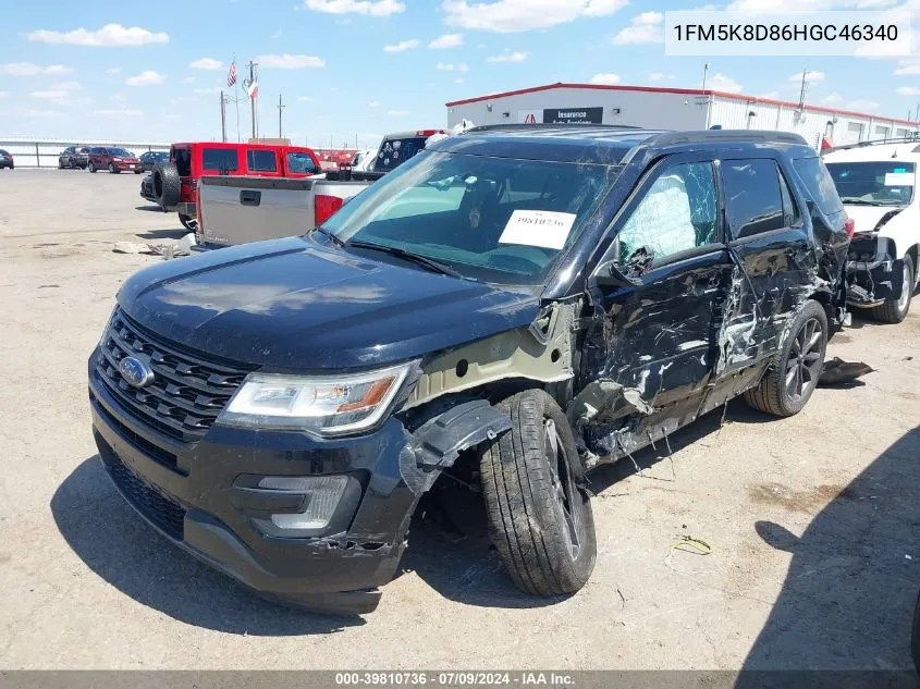 2017 Ford Explorer Xlt VIN: 1FM5K8D86HGC46340 Lot: 39810736