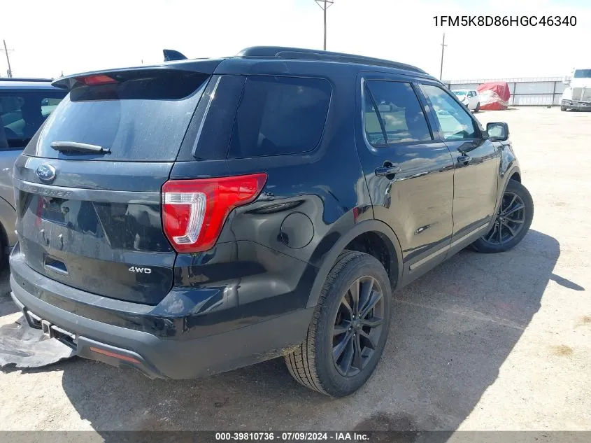 1FM5K8D86HGC46340 2017 Ford Explorer Xlt