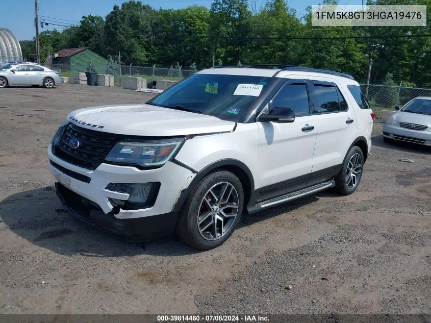 2017 Ford Explorer Sport VIN: 1FM5K8GT3HGA19476 Lot: 39814460