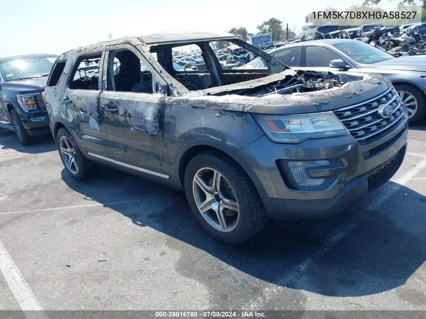 2017 Ford Explorer Xlt VIN: 1FM5K7D8XHGA58527 Lot: 39816780