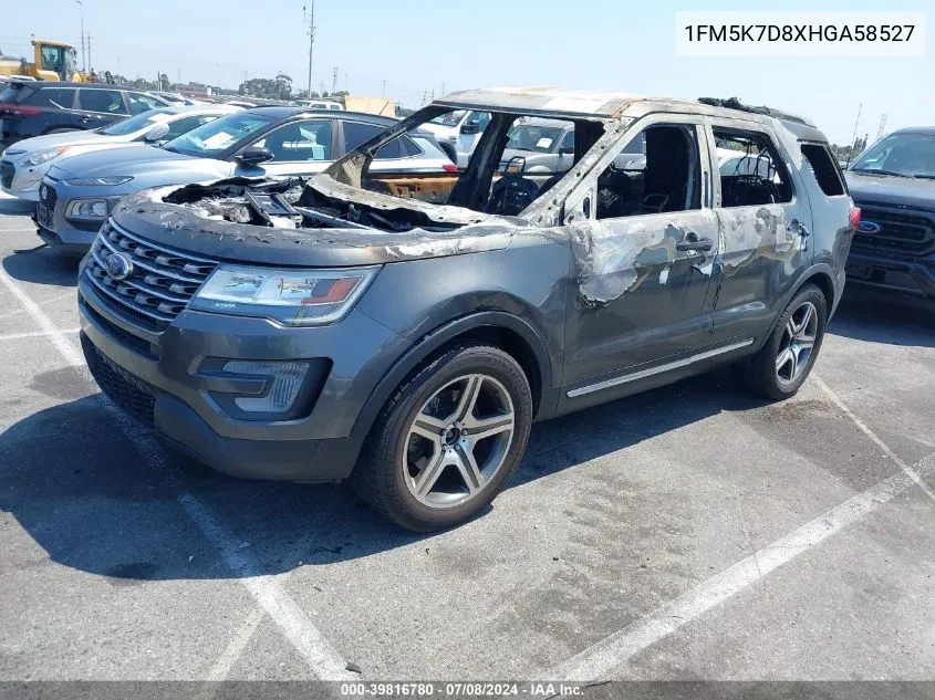 1FM5K7D8XHGA58527 2017 Ford Explorer Xlt