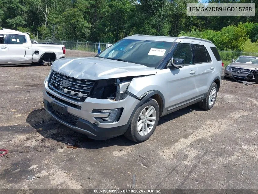 2017 Ford Explorer Xlt VIN: 1FM5K7D89HGD15788 Lot: 39840999