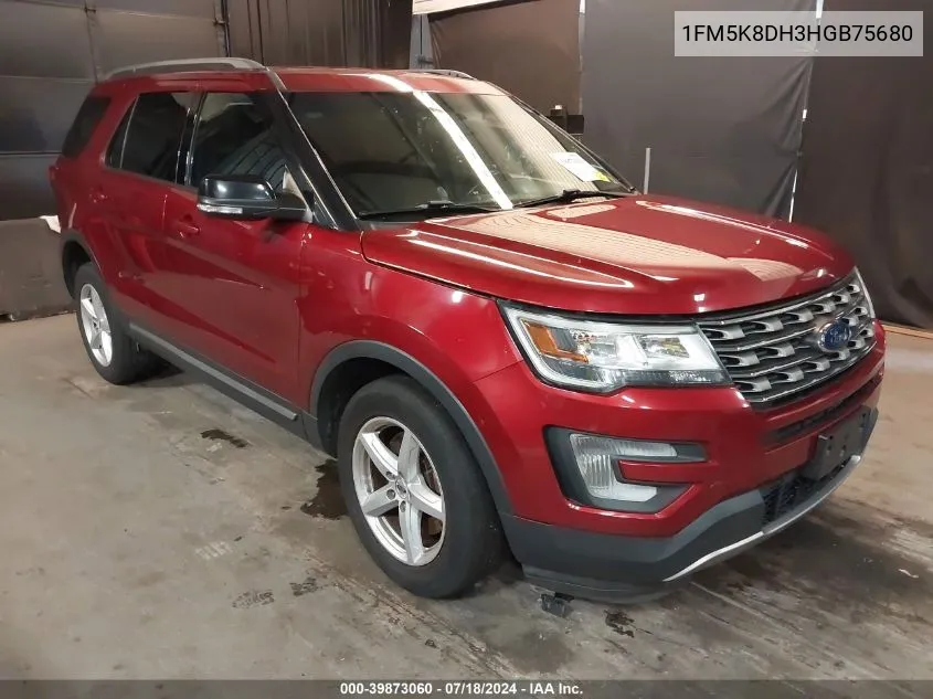 1FM5K8DH3HGB75680 2017 Ford Explorer Xlt