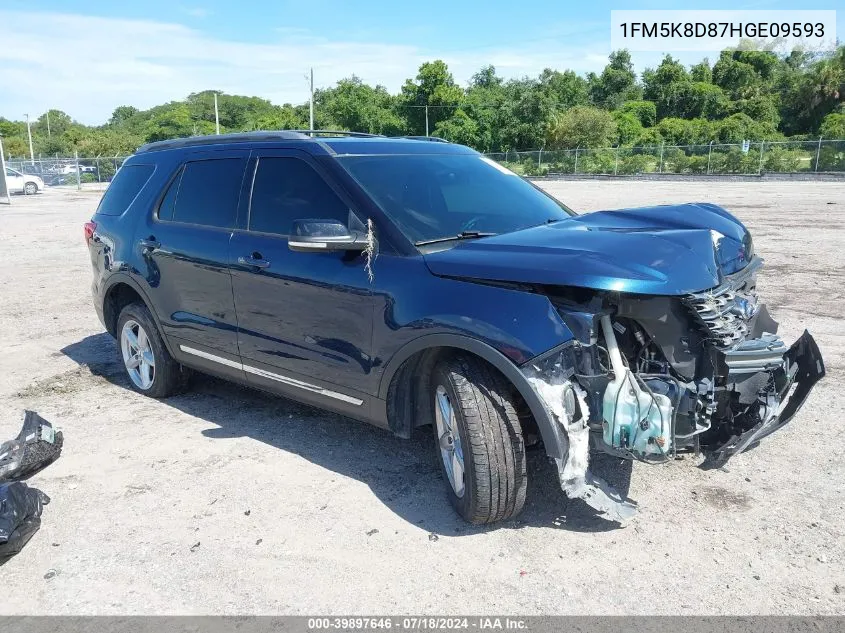 1FM5K8D87HGE09593 2017 Ford Explorer Xlt