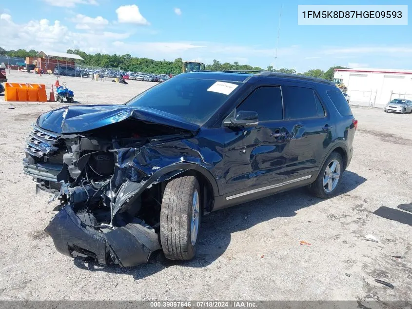 1FM5K8D87HGE09593 2017 Ford Explorer Xlt