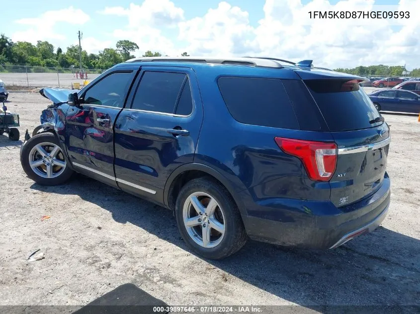 1FM5K8D87HGE09593 2017 Ford Explorer Xlt