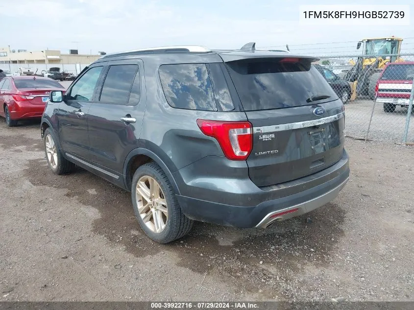 2017 Ford Explorer Limited VIN: 1FM5K8FH9HGB52739 Lot: 39922716