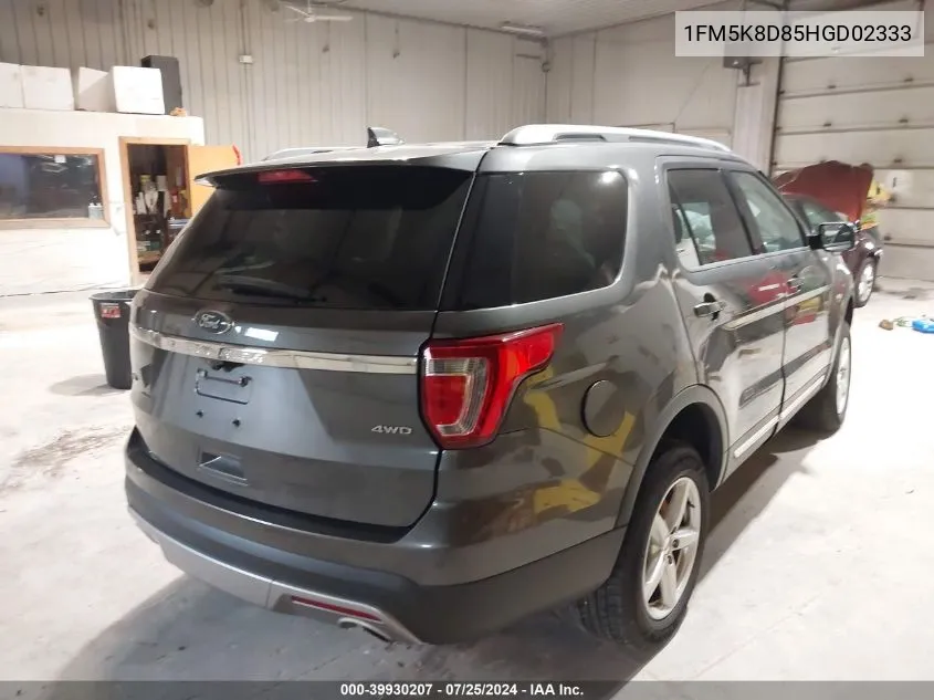 1FM5K8D85HGD02333 2017 Ford Explorer Xlt