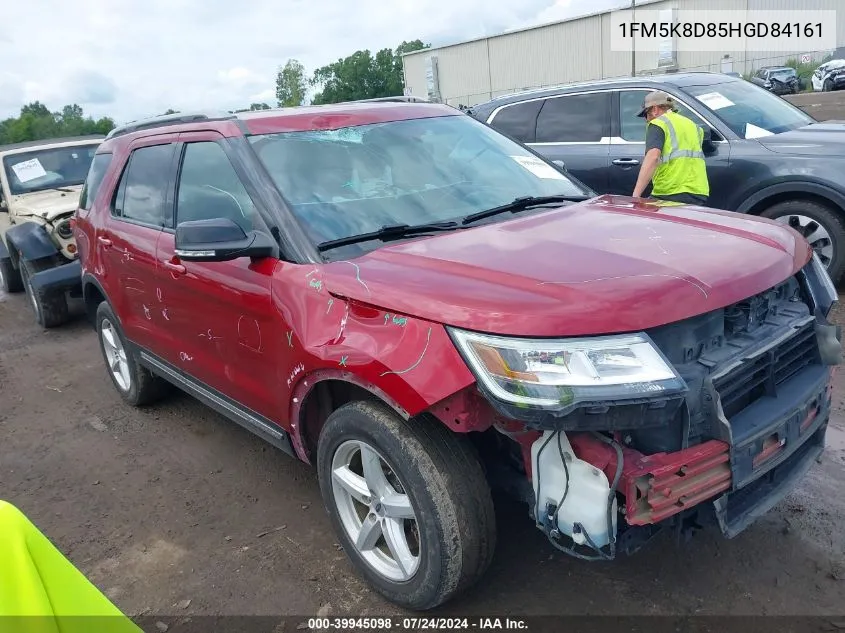 2017 Ford Explorer Xlt VIN: 1FM5K8D85HGD84161 Lot: 39945098