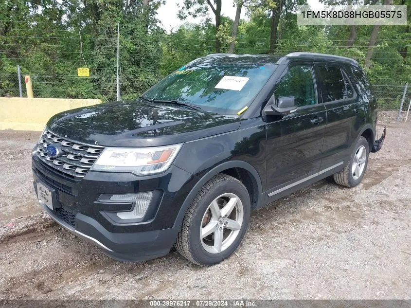 2017 Ford Explorer Xlt VIN: 1FM5K8D88HGB05575 Lot: 39976217