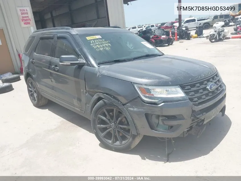 1FM5K7D85HGD53499 2017 Ford Explorer Xlt