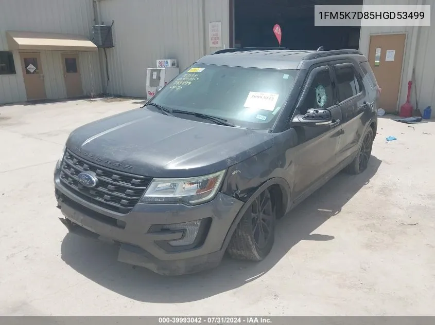 1FM5K7D85HGD53499 2017 Ford Explorer Xlt