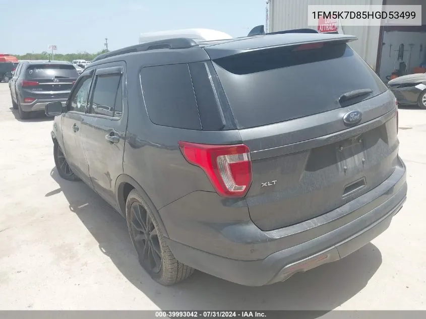 1FM5K7D85HGD53499 2017 Ford Explorer Xlt