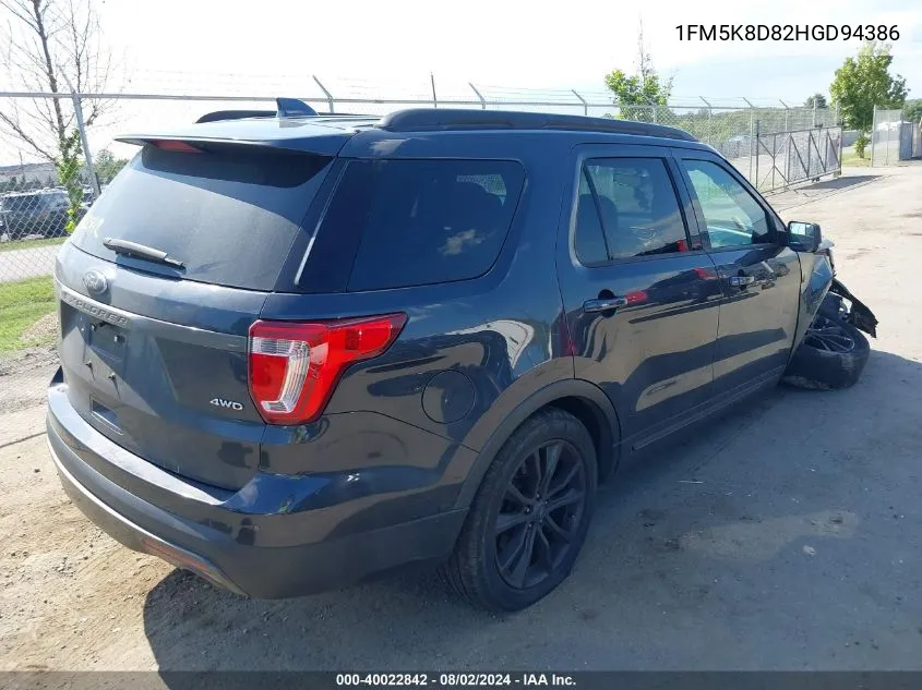 1FM5K8D82HGD94386 2017 Ford Explorer Xlt